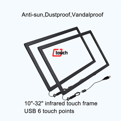 Стекло Antiglare 32 панели экрана касания инфракрасн дюйма Vandalproof 3mm закаленное